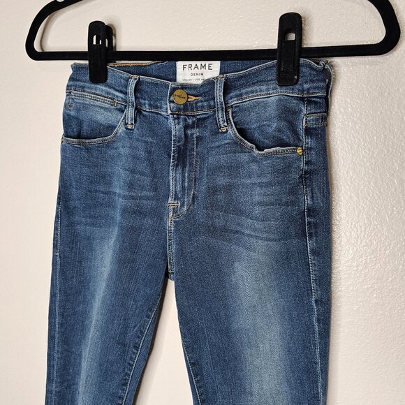 Frame Denim 25 Le High Skinny Jeans Released Step Hem Merrick Preppy Medium Wash - Picture 2 of 9